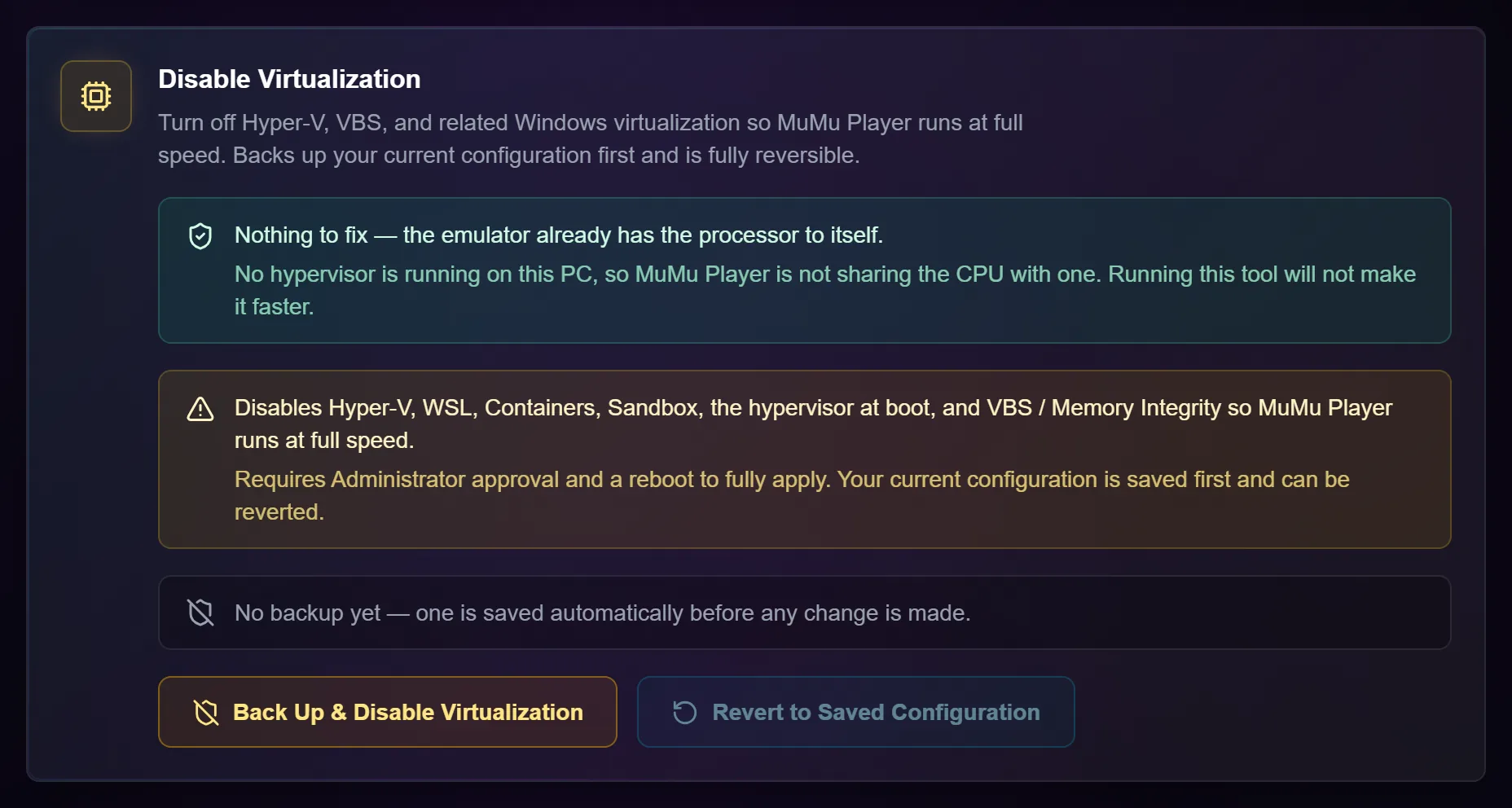 Virtualization assistant